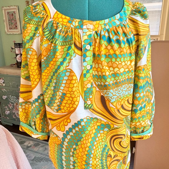 Banana Republic Yellow and Green Ruffled Blouse - Picture 8 of 8